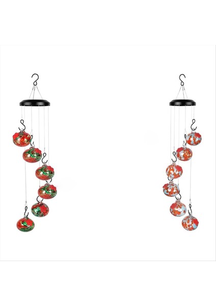 Büyüleyici rüzgar çanları dış mekan için kuş besleyicileri, dış bahçe dekoru için kuş besleyici topu kırmızı+turuncu (Yurt Dışından)