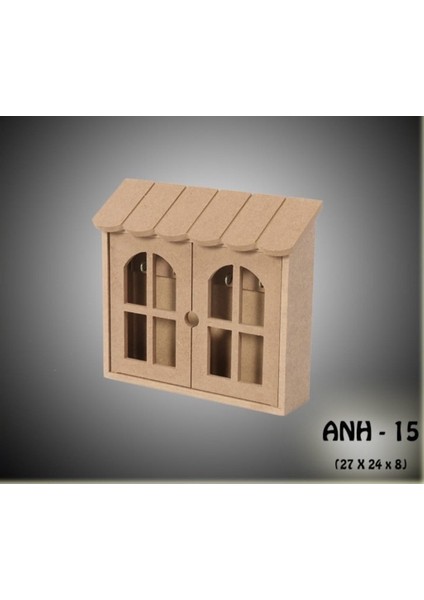 Ahşap Boyanabilir Iki Kapaklı Dekoratif Anahtarlık