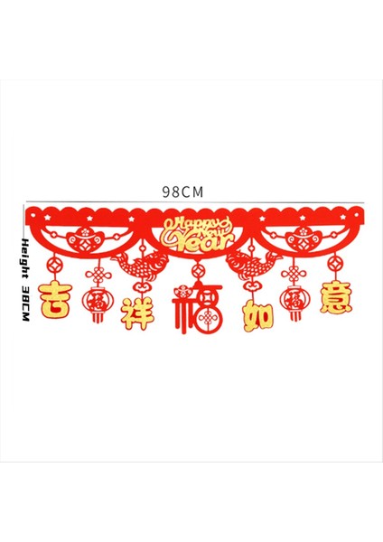 Kırmızı Çin Yeni Yıl Bayrağı 2024 Ejderha Bahar Festivali Çin Dekorladı Şanslı Ev D&#39;yi kutlamak için (Yurt Dışından)