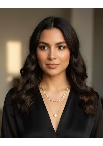 Pırlanta Kesim Mini Markiz Taşlı Zarif Xupingkolye fiyatları