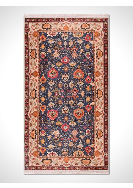 Otantik 1231 Vintage Baskı Halı Silinebilir Yıkanabilir Salon Antre Mutfak Halı Yolluk