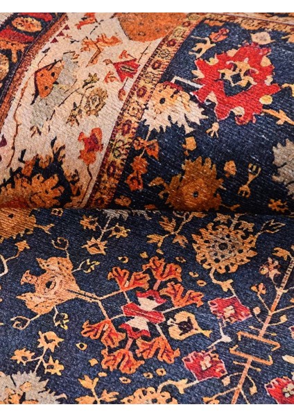 Otantik 1231 Vintage Baskı Halı Silinebilir Yıkanabilir Salon Antre Mutfak Halı Yolluk modelleri