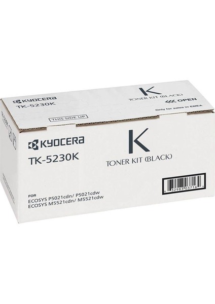 Kyocera TK-5230K Black Siyah Orjinal Fotokopi Toneri Ecosys M5521CDN-5521CDW P5021CDN-5021CDW 2.600