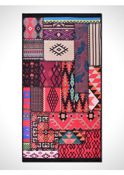 Otantik MDL057 Vintage Baskı Halı Silinebilir Yıkanabilir Salon Antre Mutfak Halı Yolluk