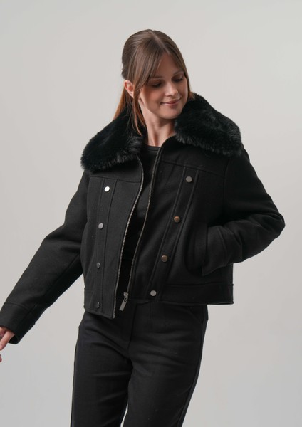 CELINA KADIN MONT Çıkabilir Kürklü Kadın Kaşe Ceket fiyatları