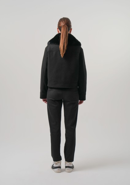 CELINA KADIN MONT Çıkabilir Kürklü Kadın Kaşe Ceket