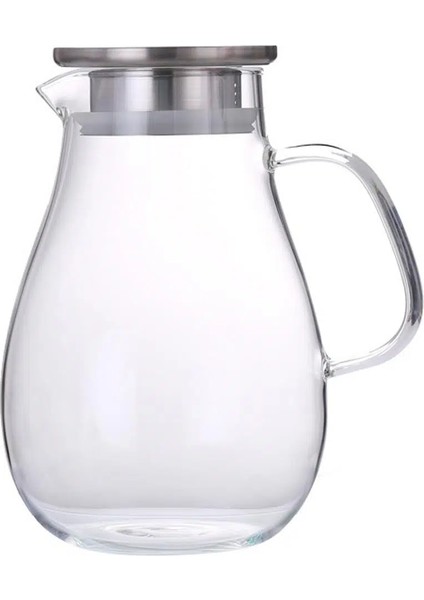 Cam Sürahi 2 Lt Metal Kapaklı Isıya Dayanıklı Borosilikat Karaf fiyatları