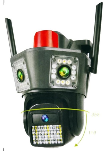 Apronx APX-WPG490 9mp 3.6mm Üç Kamera 42 LED Wifi Ptz