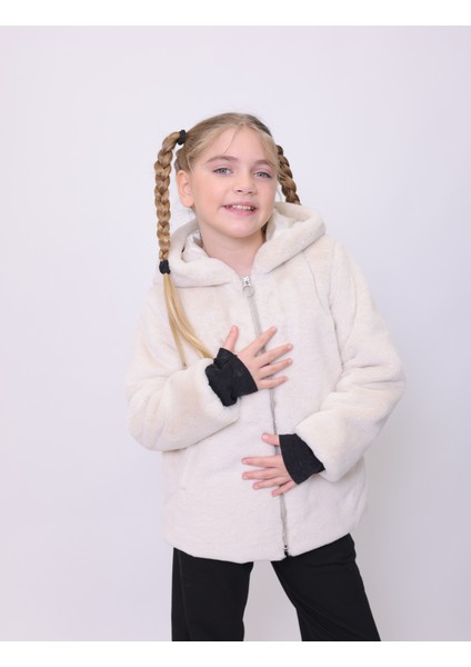 MELISA ÇOCUK MONT Kapüşonlu Rabbit Peluş Çocuk Mont