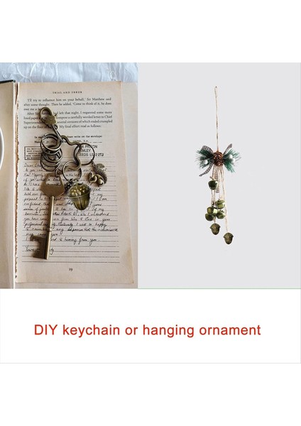 50pcs Christmas Palamut-Jingle Bells Vintage Bronz Bells 1.2 inç Metal zanaat çanı Xmas Ev Süsleme (Yurt Dışından)