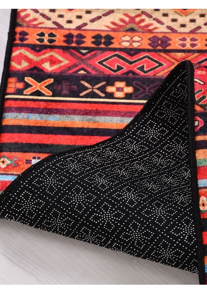 Otantik MDL832 Vintage Baskı Halı Silinebilir Yıkanabilir Salon Antre Mutfak Halı Yolluk