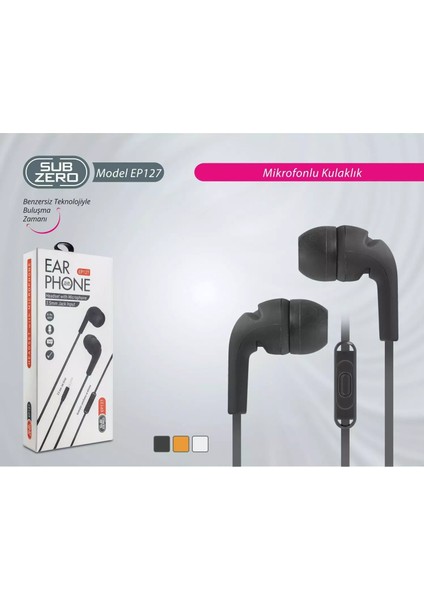 EP127 Renkli Mikrofonlu Kablolu Kulaklık