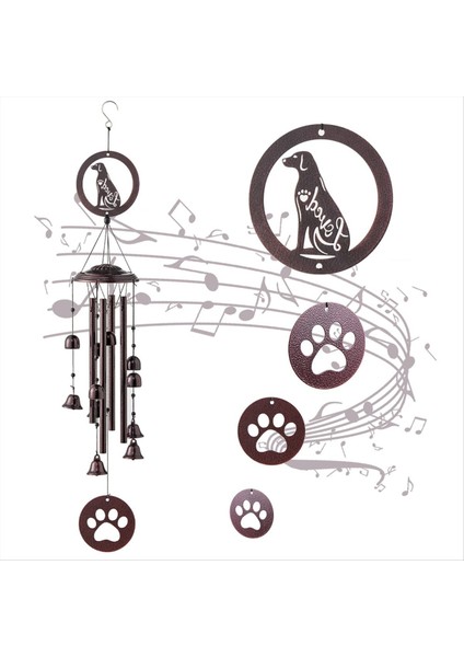 Açık hava rüzgar çanları, hatıra hediyeleri/yeni ev hareketli hediyeler, açık ve iç mekan kullanım köpeği için metal rüzgar çanları (Yurt Dışından)