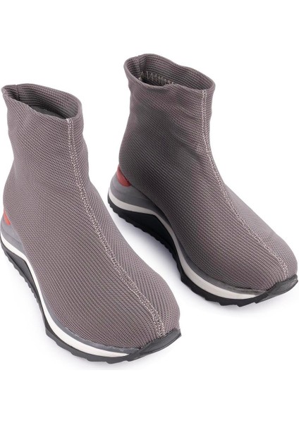 Kumaş Modern Ortopedik Spor Bot Gri Kumaş 1443