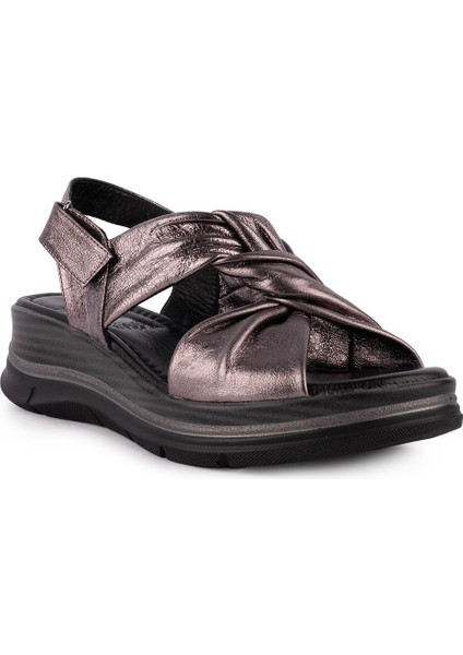 Hakiki Deri Günlük Rahat Düğüm Tasarım Sandalet Bronz D-1111 fırsatları