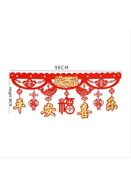 Kırmızı Çin Yeni Yıl Bayrağı 2024 Ejderha Bahar Festivali Çin&#39;i kutlamak için şanslı evi dekore etti (Yurt Dışından)