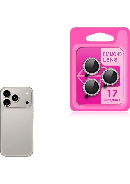 Iphone 17 Pro 17 Pro Max Uyumlu Parlak Taşlı Gümüş Lens Koruyucu Temperli Cam fırsatları