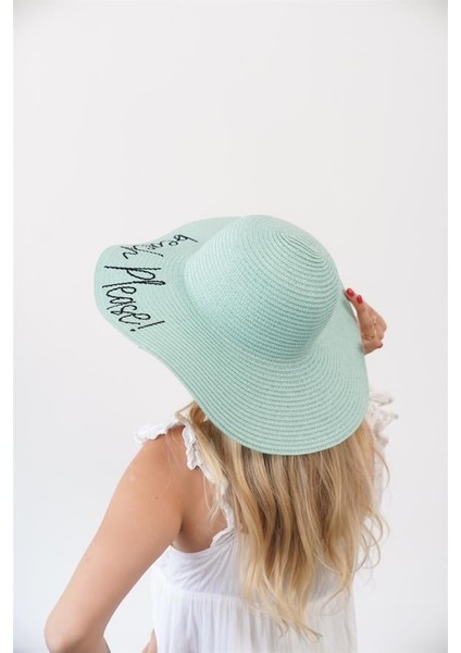 Kadın Vlt Mint Yazı Detaylı Kadın Hasır Şapka fırsatları