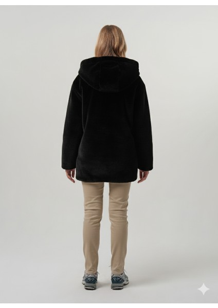 Mısra Kadın Mont Kapüşonlu Kadın Peluş Rabit Mont indirimleri