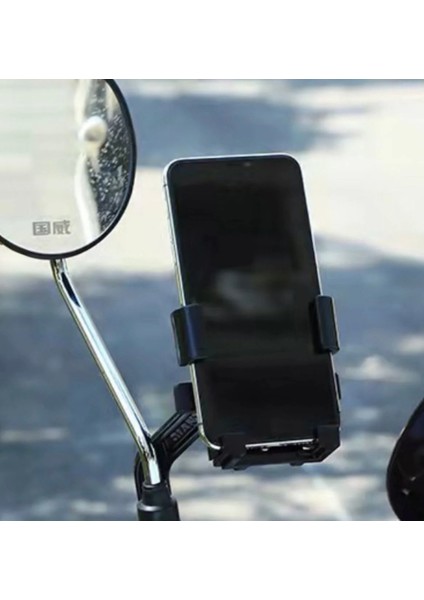Ikiz Ayna Bağlantılı Otomatik Motosiklet ve Bisiklet Telefon Tutucu Motorsiklet Telefon Tutacağı
