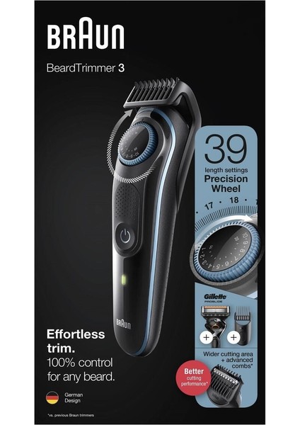 Bt 3340 Ayarlanabilir Taraklı Saç & Sakal Şekillendirici Gillette Hediye