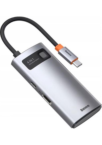 Baseus Metal Gleam 4-In-1 Type-C Hub-Gri (WKWG070113)