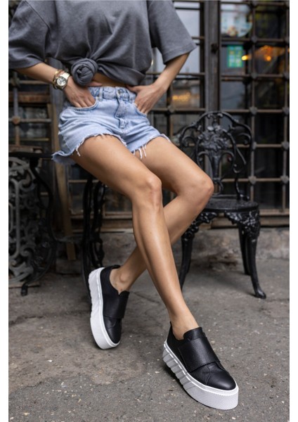 Carrola Kadin Siyah Gercek Deri Sneaker