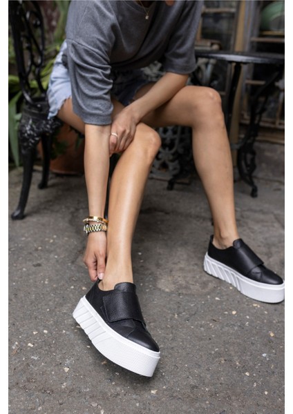 Carrola Kadin Siyah Gercek Deri Sneaker