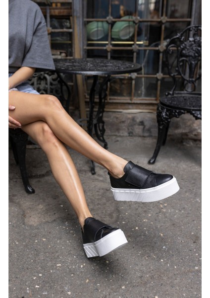 Carrola Kadin Siyah Gercek Deri Sneaker