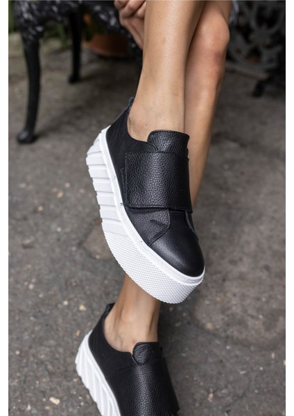 Carrola Kadin Siyah Gercek Deri Sneaker