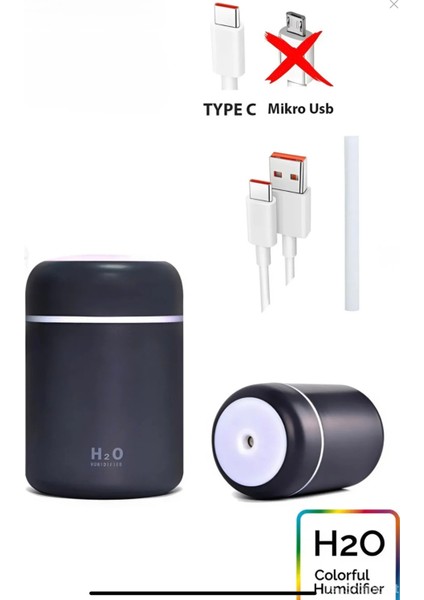 H2O 300ML Şarjlı Ultrasonik Hava Nemlendirici ve Ortam Kokusu fiyatları