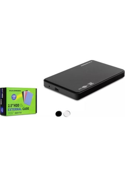 Hadron HDX1757 HDD Kutu Usb2.0 Plastik Sata 2.5" Siyah - Beyaz