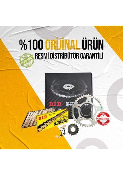 Dıd Kawasaki Zzr 1400 Zincir Dişli Seti (2006-2011) X-Ringli Zincir (Gold Renk) fiyatları