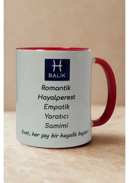 Balık Burcu Porselen Kupa – Burç Özellikli Kupa Bardak – Astroloji Temalı Kupa – Kişiye Özel Balık Burcu Hediyesi modelleri