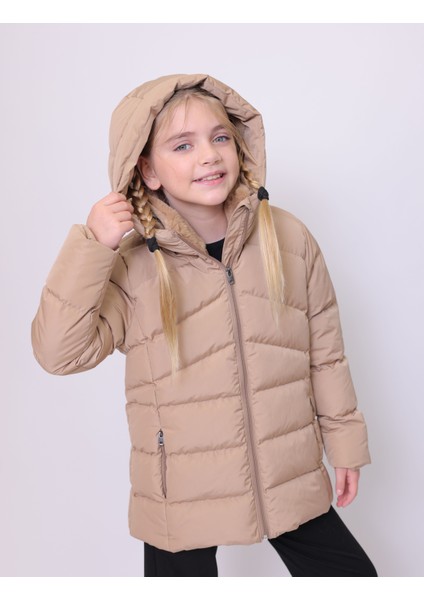 HANDEGIRL ÇOCUK MONT Kapüşonlu Şişme Kız Çocuk Mont