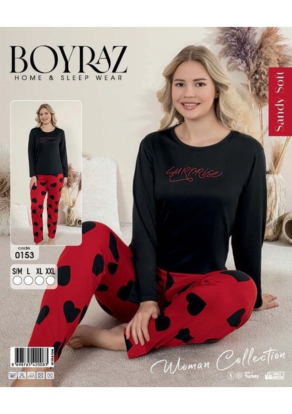 Boyraz 0153 Kadın Sandy Soft Uzun Kol Pijama Takımı