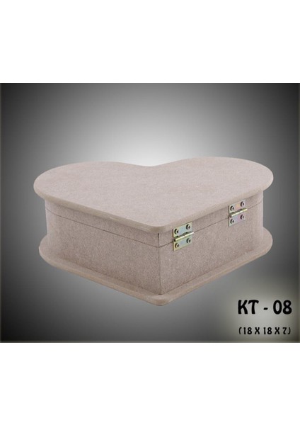 Ahşap Boyanabilir-Takı-Makyaj-Aksesuar-Dekoratif Çok Amaçlı Kalp Kutu