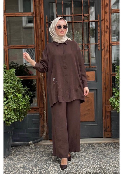 Pantolonlu Takım W-6906 Kahve
