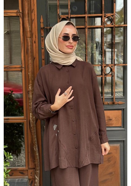 Pantolonlu Takım W-6906 Kahve modelleri