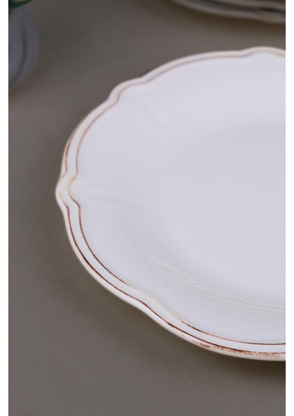 Porselen Antik Stoneware Servis Tabağı 26CM 6 Kişilik 6 Parça fırsatları