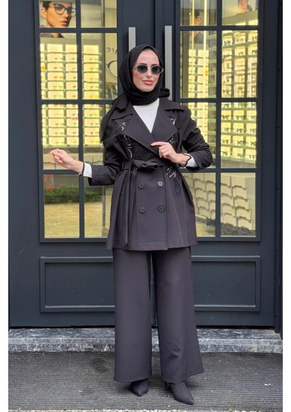 Nurcan Çetin Pantolonlu Takım 25573 Siyah