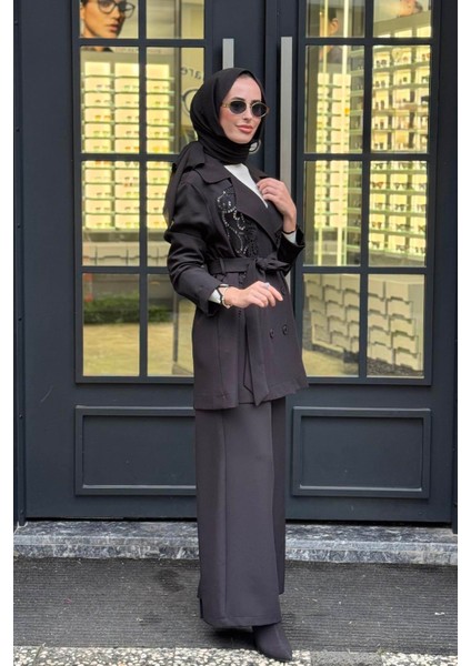 Nurcan Çetin Pantolonlu Takım 25573 Siyah fiyatları