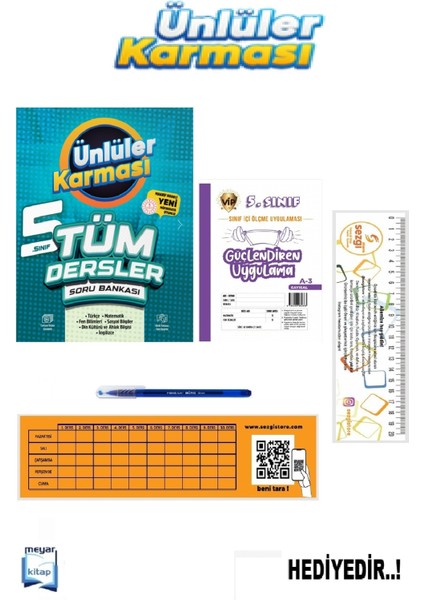 Ünlüler 5.sınıf Tüm Dersler Soru Bankası (Güncel Baskı)...hediyeli