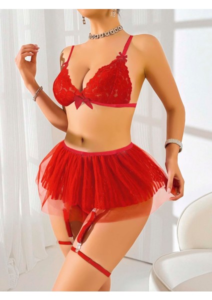 Mulvxbrf BRF02 Kırmızı Tül Etekli Kostüm 2211 (Mulvix)