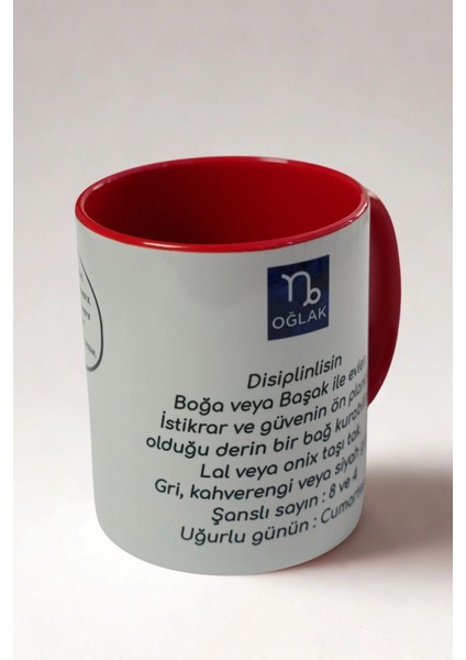 Oğlak Burcu Porselen Kupa – Astroloji ve Burç Temalı Kupa Bardak – Kişiye Özel Oğlak Burcu Hediyesi – Disiplinli ve Güvenilir Oğlak Kupa modelleri