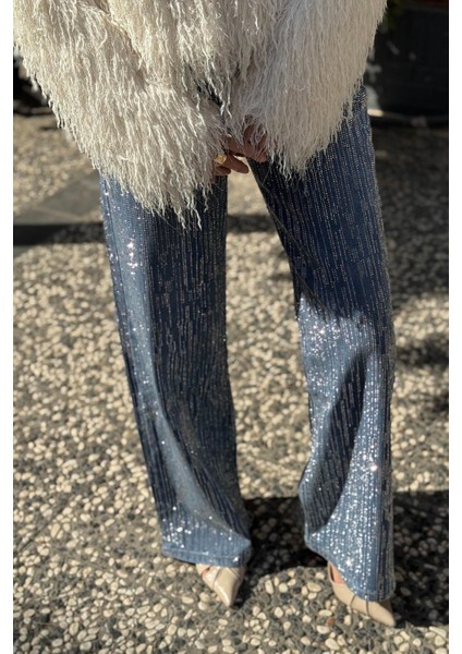 Mirabelle Taşlı Denim Pantolon 25W7017 Mavi modelleri