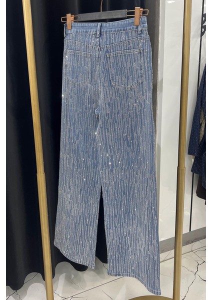 Mirabelle Taşlı Denim Pantolon 25W7017 Mavi fırsatları