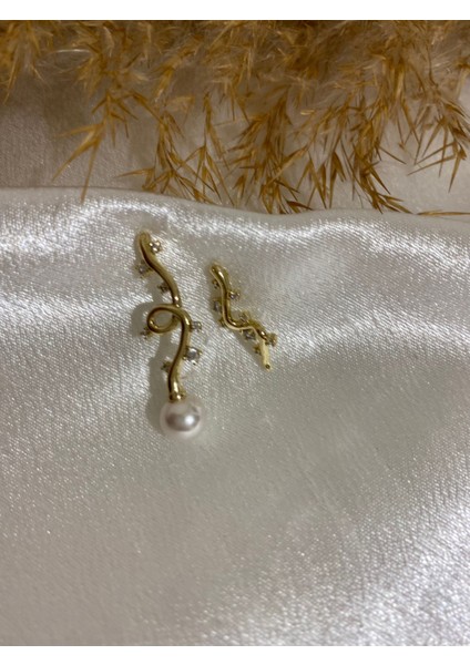 Incili Sarmaşık Xupıng Çelik Küpe