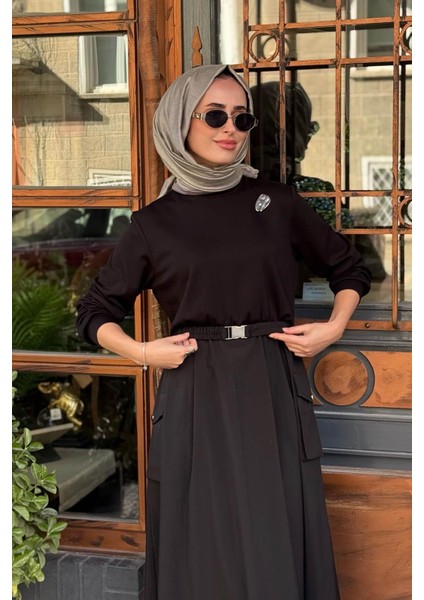 Cep Detaylı Elbise 26KZ1075 Siyah modelleri