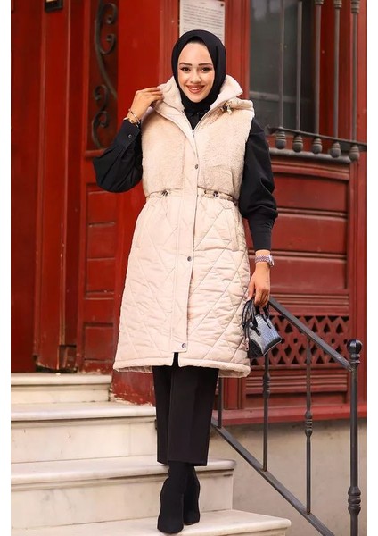 Tesettür Kürklü Kapitone Yelek modelleri